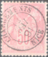 R1311/3165 - FRANCE - SAGE TYPE II N°98a Rose Pâle - SUPERBE CàD : CHARGEMENTS NICE " 12 MAI 1891 - 1876-1898 Sage (Type II)