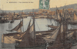 HONFLEUR - Vue Générale Du Port (carte Toilée) - Honfleur