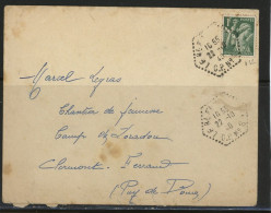 36- LE BLANC -CORRESPONDANT POSTAL (N°8)-N°432 /LAC  POUR CLERMONT FERRAND- Obl CàD TYPE G4 DU 22-10-40 - 1921-1960: Modern Period