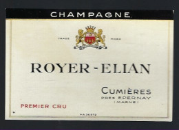 Etiquette Champagne 1er Cru  Royer-Elian Cumieres  Marne 51 - Champan