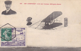 PORT AVIATION - DE LAMBERT -  5c Semeuse Sur Vignette Porte-timbre - Octobre1909 - Cachet Hexagonal Port-aviation - Riunioni