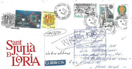 Letter To Hong-Kong , From Andorra, During Epidemic Covid-19, Return To Sender, 2 Pictures - Covers & Documents