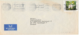 Lebanon Air Mail Cover Sent To Denmark 25-11-1971 Single Franked FLOWERS - Libano