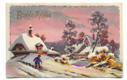 CPA - Fantaisie - Bonne Année - JDA Série 667 - Village Enneigé à Découpis - - Dreh- Und Zugkarten