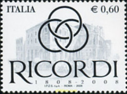 215509 MNH ITALIA 2008 CENTENARIO DE LA CASA DISCOGRAFICA RICORDI - 1. ...-1850 Prephilately
