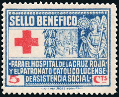 Lugo - Guerra Civil - Em. Local Nacional - Allepuz ** 1 - "5 Cts. Sello Benéfico" - Nationalist Issues