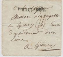 NIEDERLANDE 1798, „D'HOLLANDE“ Schwarzer L1 Auf Briefumschlag (nicht Ganz Komplett) Von „HAARLEM“ Schreibschrift-L1 Rück - ...-1852 Vorläufer