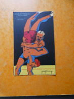 Cpa Jeux Olympiques Paris 1924 Lutte Illustrateur Roowy - Worstelen