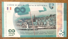 2024 BILLET INFINY CASH CÔTE D'AZUR FRENCH RIVIERA PAS 0 EURO SOUVENIR 0 EURO SCHEIN BANKNOTE PAPER MONEY BILLETE - Privéproeven