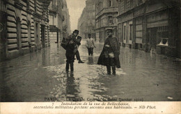 PARIS CRUE DE LA SEINE INONDATION DE LA RUE DE BELLECHASSE - La Crecida Del Sena De 1910