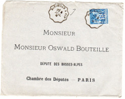 1881  CAD  Ambulant De MARSEILLE à GAP Envoyée à Oswald BOUTEILLE Député Du 04 à PARIS - 1876-1898 Sage (Type II)