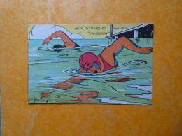 Cpa Jeux Olympiques Paris 1924 Natation Illustrateur Roowy - Swimming