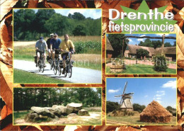 72456493 Drenthe Windmuehle Radfahrer Bauernhaus Drenthe - Sonstige & Ohne Zuordnung