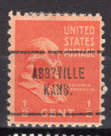 KS-001; USA Precancel/Vorausentwertung/Preo; ABBYVILLE (KS), Type 704 - Precancels