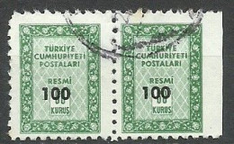 Turkey; 1963 Surcharged Official Stamp ERROR "Imperf. Edge" - Official Stamps