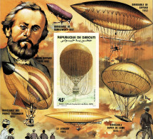 DJIBOUTI 1983 Mi BL 73B AIR BALLOONS 200th ANNIVERSARY OF MANNED FLIGHS MINT IMPERFORATED MINIATURE SHEET ** - Djibouti (1977-...)