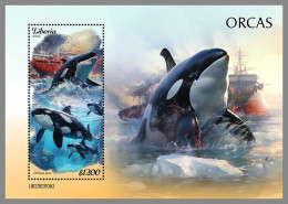 LIBERIA 2023 MNH Orcas Whale Wale S/S II – IMPERFORATED – DHQ2421 - Ballenas