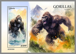 LIBERIA 2023 MNH Gorillas S/S I – IMPERFORATED – DHQ2421 - Gorillas
