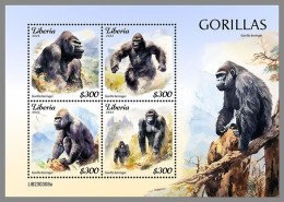 LIBERIA 2023 MNH Gorillas M/S – IMPERFORATED – DHQ2421 - Gorilles