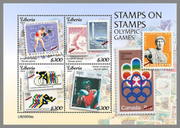 LIBERIA 2023 MNH Stamps On Stamps Olympic Games Olympiade M/S – IMPERFORATED – DHQ2421 - Briefmarken Auf Briefmarken
