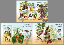 LIBERIA 2023 MNH Fruits & Birds Früchte & Vögel M/S+2S/S – IMPERFORATED – DHQ2421 - Frutta