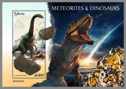 LIBERIA 2023 MNH Meteorites & Dinosaurs Meteoriten & Dinosaurier S/S II – IMPERFORATED – DHQ2421 - Prehistorics