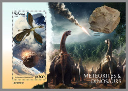 LIBERIA 2023 MNH Meteorites & Dinosaurs Meteoriten & Dinosaurier S/S I – IMPERFORATED – DHQ2421 - Mineralien