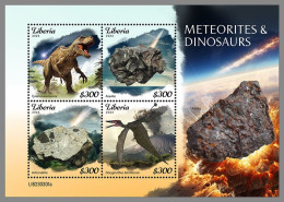 LIBERIA 2023 MNH Meteorites & Dinosaurs Meteoriten & Dinosaurier M/S – IMPERFORATED – DHQ2421 - Minerales