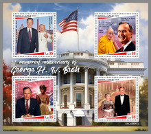 SIERRA LEONE 2023 MNH 5 Years George W. Bush Queen Elizabeth II. M/S – IMPERFORATED – DHQ2421 - Familles Royales