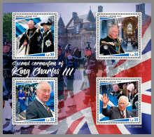 SIERRA LEONE 2023 MNH King Charles III. 2nd Coronation 2. Krönung M/S – IMPERFORATED – DHQ2421 - Royalties, Royals