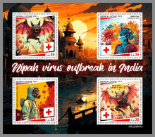 SIERRA LEONE 2023 MNH Nipah Virus  In India Red Cross Rotes Kreuz M/S – IMPERFORATED – DHQ2421 - Cruz Roja