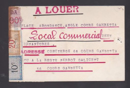 France, Timbres Fiscaux Affiches Ville De Lyon (Rhône) Sur Document - Cartas & Documentos