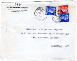 1959  CAD De MARSEILLE ST FERREOL " O Z O  Sur Marianne De MULLER  2 X 20F + 25F - Lettres & Documents