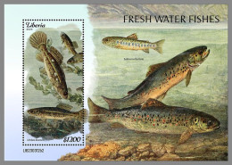LIBERIA 2023 MNH Fresh Water Fishes Frischwasserfische S/S II – OFFICIAL ISSUE – DHQ2421 - Poissons
