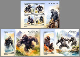 LIBERIA 2023 MNH Gorillas M/S+2S/S – OFFICIAL ISSUE – DHQ2421 - Gorilla