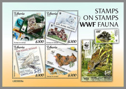 LIBERIA 2023 MNH Stamps On Stamps WWF Fauna M/S – OFFICIAL ISSUE – DHQ2421 - Sellos Sobre Sellos