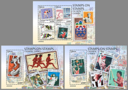 LIBERIA 2023 MNH Stamps On Stamps Olympic Games Olympiade M/S+2S/S – OFFICIAL ISSUE – DHQ2421 - Postzegels Op Postzegels