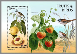 LIBERIA 2023 MNH Fruits & Birds Früchte & Vögel S/S I – OFFICIAL ISSUE – DHQ2421 - Frutas