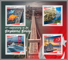 SIERRA LEONE 2023 MNH 50 Years Bosphorus Bridge M/S – OFFICIAL ISSUE – DHQ2421 - Puentes