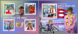 SIERRA LEONE 2023 MNH Princess Diana In Nepal Prinzessin Diana M/S+S/S – OFFICIAL ISSUE – DHQ2421 - Koniklijke Families