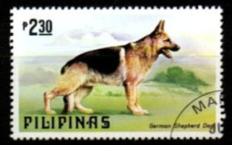 PHILIPPINES         -     CHIEN    /    BERGER  ALLEMAND      -    Oblitéré. - Cani