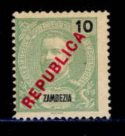 ! ! Zambezia - 1917 King Carlos Local Republica 10 R - Af. 92 - No Gum (km022) - Zambeze