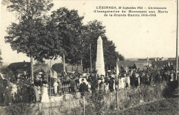 89 Lezinnes Yonne Cérémonie D'inauguration Du Monument Aux Morts De La Grande Guerre - Autres & Non Classés