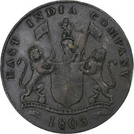 Inde Britannique, Présidence De Madras, 20 Cash, 1803, Soho, Cuivre, TB+, KM:321 - Colonies