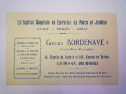 2024 - 1950  CARTON  PUB  Georges BORDENAVE  (Cauderan)   XXX - Publicités
