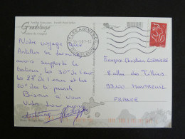 LES ABYMES CC - GUADELOUPE - FLAMME MUETTE DOUBLE CERCLE SUR MARIANNE LAMOUCHE - ARBRE DU VOYAGEUR TREE - Mechanical Postmarks (Advertisement)