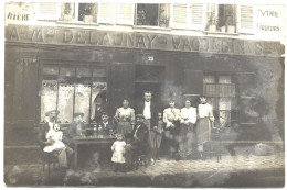 CREIL - CARTE PHOTO Marchand De Vins Maison DELAUNAY - VACONSIN Successeur - Rare - Creil