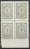 Turkey; 1963 Surcharged Official Stamp 1 K. ERROR "Imperf. Edge" - Dienstzegels