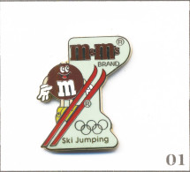 Pin’s Sport - J.O D’Albertville 1992 / Saut à Ski - Sponsor Chocolat M&M’s. Zamac Fin. T1009-01 - Juegos Olímpicos