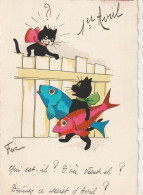 ***  CHATS *** CHATS CHATONS  Par Illustrateur  FRIC  --- Qui Est 'il D'ou Vient Il ? TTB Timbrée - Katzen